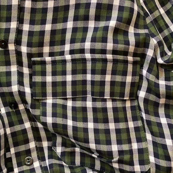 NWT Zara Green Plaid midi Button Shirt Dress - Picture 4 of 4